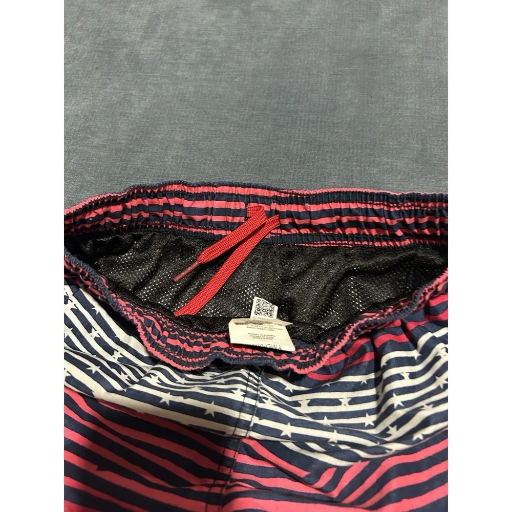 Under Armour Boys Swim Trunks YMD Red White Blue Patriotic USA Flag Board Shorts